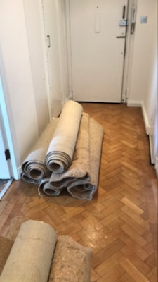 removal of Old carpet for 80 from G3 Glasgow