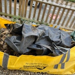 rubbish, in a hippo bag for removal and disposal