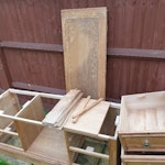 cardboard boxes, tv unit,table for removal and disposal