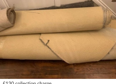 removal of 3 rolls carpet and underlay for 70 from BD2 Bradford