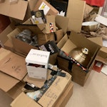 Lots of empty cardboard boxes for removal and disposal