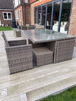 Rattan dining table cube set collected by Appleton Waste Clearance