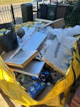 2.1mx1.6m SKIP bag, 30% rubble This is a hippo skip bag, 2mx1.6m, much larger than a tonne bag. It's filled with loose rubble (around 30%, the other stuff is empty rubble sacks, a toilet, old soil pipe etc. If collecting with a crane, I need 24 hours' notice to reserve a parking spot outside house. GU1 - removed for £250