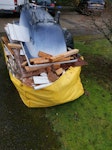 1.5 yd hippo bag & steel bath Old tiles, plywood timber some plasterboard stuck to the tiles in a 1.5yd hippo bag 1.5m steel bath KT13 - removed for £200