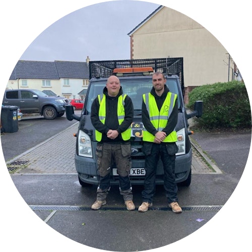 M & J Waste Management Ltd team and vehicle