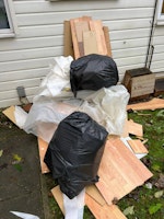 Laminate floor, 3 bags rubbish collected by The Waste Monkeys Limited