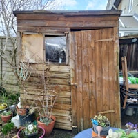 Demolish and remove old shed collected by Waste Invaders Ltd