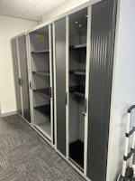 six metal storage cupboards collected by KJR Waste Ltd