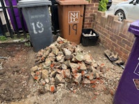 Concrete rubble collected by Clearance Cart Waste & Recycling Management