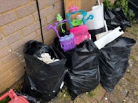 DIY rubble in 7 black bags collected by Clearance Cart Waste & Recycling Management