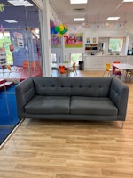 3x faux leather 2seater sofa collected by Wrights Waste Management