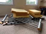 Two bed frames, mattress Two bed frames, foam and a double mattress W5 - removed for £80