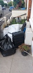 Garden waste, broken furniture 1 dismantled wardrobe, 1 bag garden waste, empty plastic furniture covers, broken hoover, 2 bags general waste SW2 - removed for £120