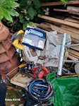 Dismantled garden shed and con Dismantled wooden shed 10' x 8' and contents of water damaged tools and garden  hosehold equipment. N3 - removed for £250