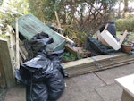 Mixed household/garden rubbish Garden rubbish (plant pots/flower beds/composter/garden tool container/black bin liners etc) Household (stool/small mirror/blinds etc) BN2 - removed for £75