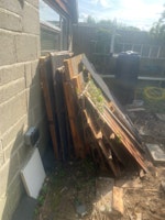 Dismantled & cut wooden shed collected by Essex waste services ltd