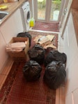 5 bin bags, cardboard & blinds M21 - removed for £45