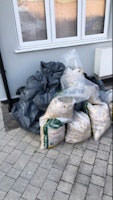 Around 25 half bags of rubble collected by Trash Bandits Limited