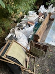 general & garden waste + bbq garden pots, tools, wood + broken bean bags + wooden bench + bbq… W12 - removed for £200