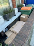 cardboard andother waste mostly cardboard, a cushion and a small amount of general waste E15 - removed for £50