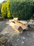 Garden junk Big cardboard boxes, garden waste, old wooden chairs and benches (broken), trellises and broken pots. CT4 - removed for £100