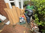 DIY,cupboard, flooring, garden House DIY such as laminate flooring, bricks and rubble from small bbq, household waste, bags of garden waste, sticks, curtain rails, wardrobe etc W4 - removed for £230