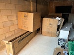 4 boxes + tv unit 4 cardboard boxes, 2 of the boxes have plastic / Styrofoam inside + a TV unit RG2 - removed for £120