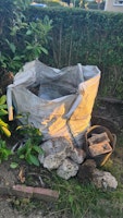 Builders bag + loose concrete collected by Kevin Alderton