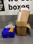 cardboard and 3 plastic trays three plastic treys and cardboard boxes broken down EC1V - removed for £50