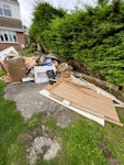 cardboard and timber mostly cardboard, timber, 2 doors and 4 bags of plasterboard (separated and bagged SA14 - removed for £140