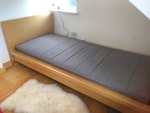 Sofa bed and single bed Ikea single bed (can be broken down)
Sofa bed, brown faux suede SL7 - removed for £105