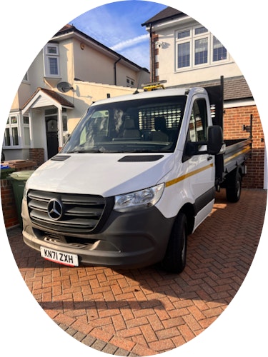 British Waste Management team and vehicle