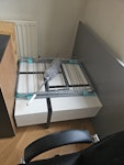 household items coffee table, shoe storage unit, ikea cabinets, office chair, 3 ikea wood dining chairs 1 glass office table SW13 - removed for £65