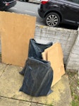 Decorating waste Used hardboard, broken tiles, old Lino, broken wood pieces (small) NW10 - removed for £40