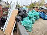 Garden & Household waste Mainly bagged garden waste, dismantled double bed & general household rubbish, wooden pallet. DA8 - removed for £235