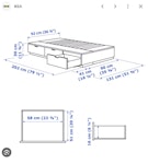 Single Bed w drawers mattress This is a perfectly reusable European single IKEA bed (200x400cm) with 3 functioning drawers and 1 mattress. I need the space for refurbishment of the room and replacement with a double bed. SW6 - removed for £60