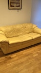 3 seater sofa 2m long leather sofa, yellow, 2m long SE25 - removed for £80