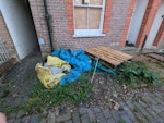 Few bags of rubble & pallet Roughly two bulk bags' worth of rubble - some bricks/stones but quite a lot of it is broken slate roof tiles. Out front & easily accessible AL3 - removed for £110