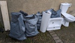 Bathroom waste and fish tank Toilet, sink, pipes, tiles, plasterboard, fish tank ME20 - removed for £180