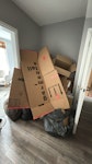 cardboard boxes + bin bags I have just moved into a new flat so we have lots of empty cardboard boxes and some light bin bags that need recycling/disposing of. The cardboard boxes are fairly large but can fold down very small. Please let me know if you have any questions! W6 - removed for £125