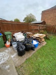 cardboard, binbags and garden some cardboard, polystyrene an ikea bag with some broken tiles and some bin bags with lightweight waste(plastic etc) DA5 - removed for £85