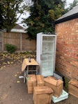 A fridge freezer and table A fridge freezer 7 foot long and folding wooden table good condition. KT15 - removed for £80