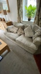 Two settee, armchair and foots 10 year old suite, 2 settee and armchair w footstool CT2 - removed for £130