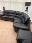 Corner sofa and footstool Leather corner sofa and footstool on the driveway M28 - removed for £160