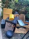 Moving out junk moving out junk: 
-approx 15-20 bin-bags of junk, 
-broken wooden chest of drawers, 
-old picture and bag of old frames, 
-large foam piece, 
-various miscellaneous items. E8 - removed for £100