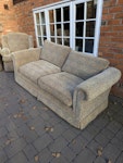 Furniture 3 piece suit comprising two armchairs and a three seater sofa, plus a separate armchair. All in reasonable condition . B90 - removed for £200