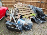 General waste fencing &rubble Fencing general waste and earth and concrete in around 9 small postcrete bags BR1 - removed for £145