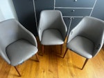 3 chairs 3 dining room chairs with damaged coverings SW1V - removed for £50