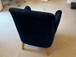 armchair a blue armchair in good condition 
with wooden legs. SW3 - removed for £50