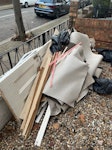 old door, wood, carpet old door, some building waste from taking out door and some carpet/ carpet underlay SW18 - removed for £100